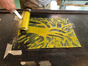 rolling ink on background image1 Bread & Puppet Printshop Internship: Week 6