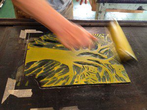 rolling ink on background image2 Bread & Puppet Printshop Internship: Week 6