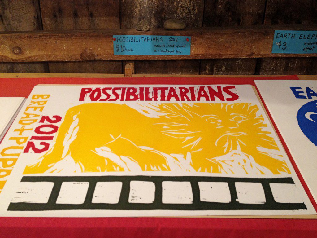 posters in museum BREAD & PUPPET Printshop Internship: Week 7